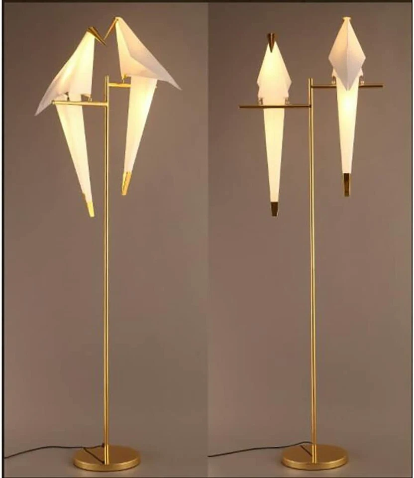 Lámpara de pie moderna de 72 pulgadas acabado dorado pájaro columpio luz de pie adecuada para dormitorio Foto 4 de 4
