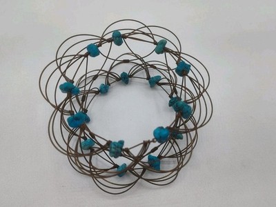 Vintage Handmade Copper Wire & Native American Indian Beads Mandela Fidget Toy