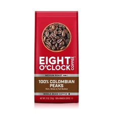 Eight O'Clock Coffee 100% Colombian Peaks Whole Bean Coffee, Medium Roast, 11...