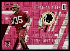 2017 Panini Unparalleled Pink Jonathan Allen Rookie 010/299 Washington Redskins