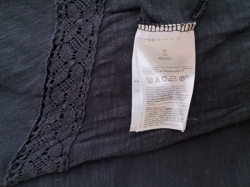 Gap Size XL Navy Tunic Blouse Cotton 100% Long Sleeve Lace Embroidery - Picture 5 of 5