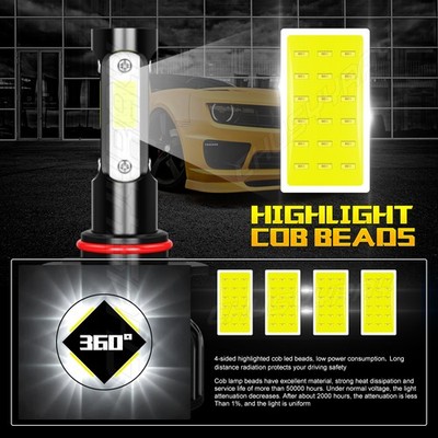 9006 HB4 LED Headlight Low Beam Bulbs – 6500K 1200000LM Super Bright White 2-Pack