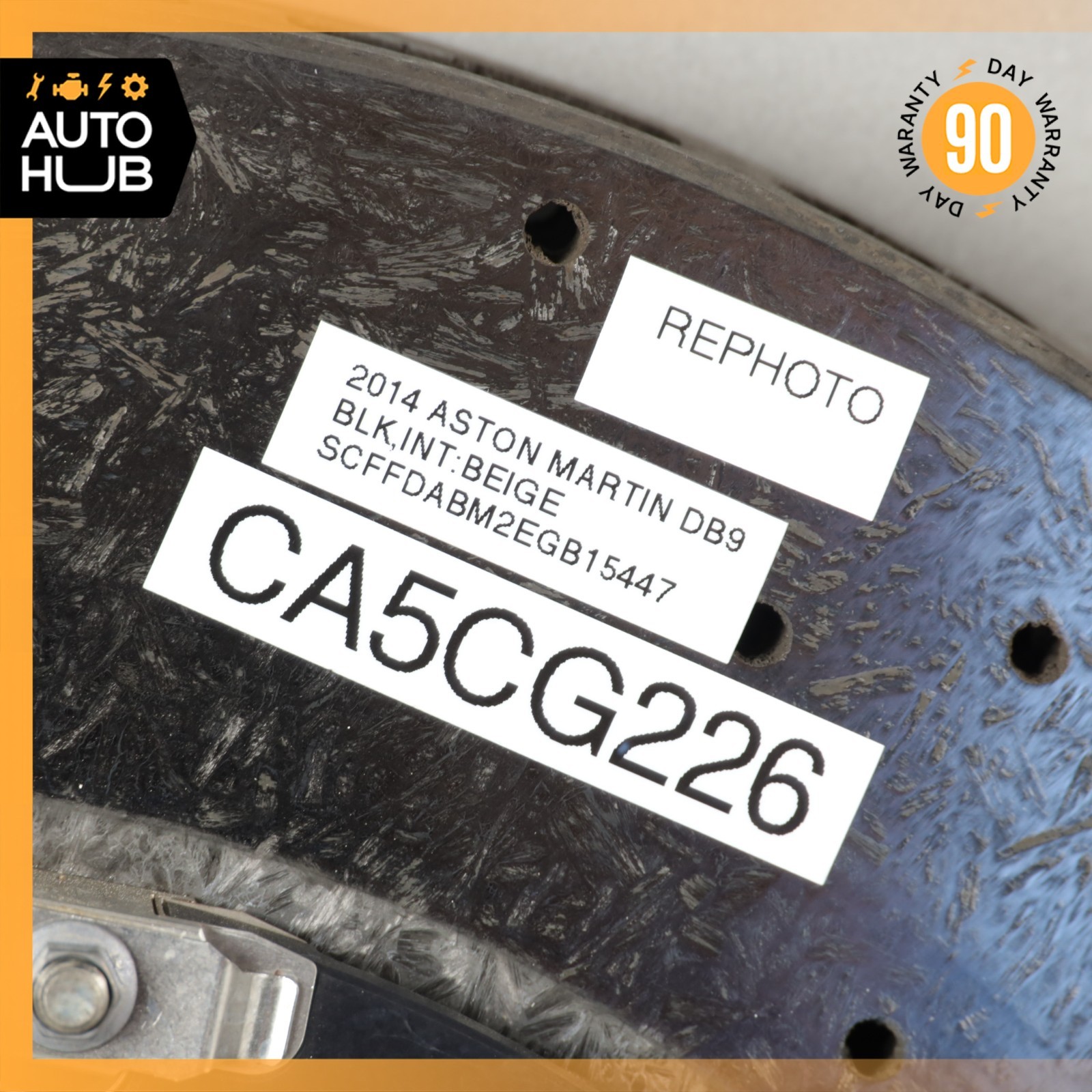 08-16 Aston Martin DB9 DBS Rear Carbon Ceramic Brake Rotor ED232C026CA OEM 22k