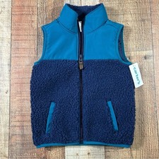 Carter  s Toddler Fleece Vest 2T Classic Outdoor Sherpa Zip Up Layering NWT