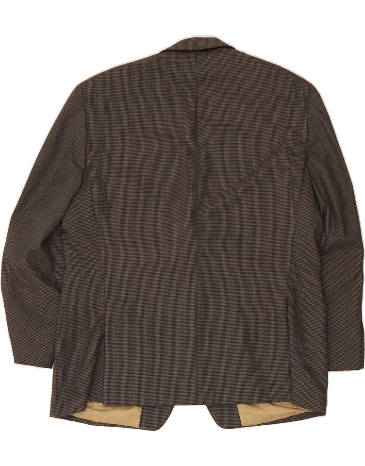 IZOD Mens 2 Button Blazer Jacket UK 46 3XL Brown Houndstooth Polyester AB04 - Image 2 of 3