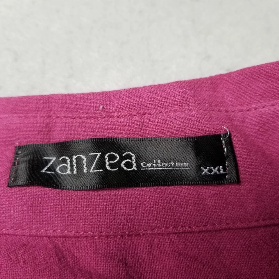 Zanzea Shirt Dress Womens Size XXL Pink Button Front Maxi Plus Cotton - Image 3 of 4