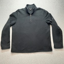 Michael Kors SweatShirt Men  s Large Black 1/4 Zip Mock Neck Long Sleeve