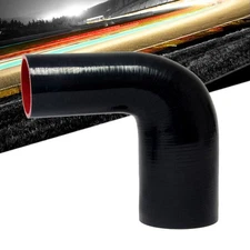 HPS 5/8">3/4" (16mm>19mm) ID Black 4Ply Silicone 90 Degree Elbow Reducer Hose