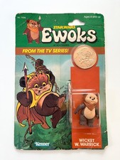 Wicket W. Warrick Vintage Star Wars Ewoks Kenner 1985 On Card with Coin