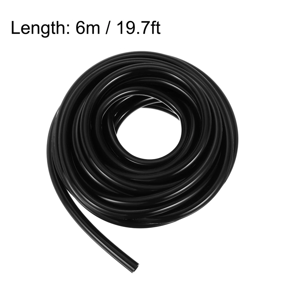 Silicone Tubing, 1/4"(6mm) ID x 3/8"(9mm) OD 19.7Ft Rubber Tube Air Hose Black - Image 3 of 4