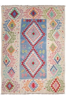 NavaRugs Kelim Teppich 206x150cm Afghan Handgewebt Orientteppich Wolle Kilim Rug