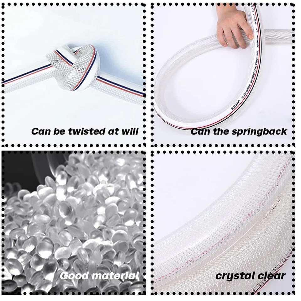 QuQuyi 1" ID x 1-1/4" OD Soft Braided PVC Tubing, Clear Flexible PVC Tube Vin... - Image 4 of 4