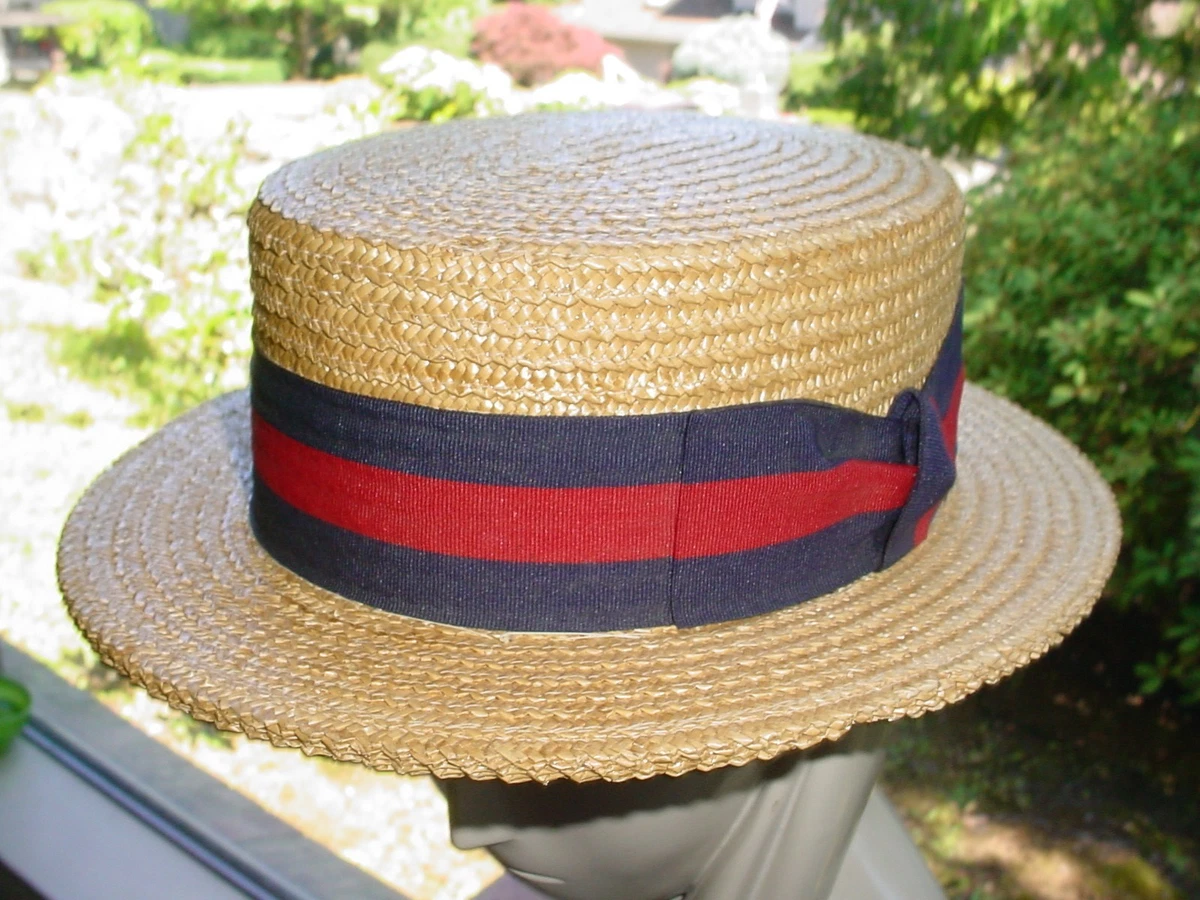 Vintage Straw Boater Hat In Men's Hats for sale | eBay