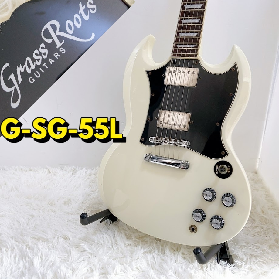 ギター GrassRoots SG white Amazon | GrassRoots G-SG-STD Vintage White エレキギター