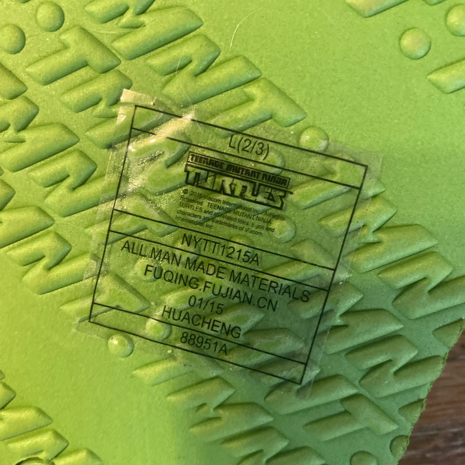 Sandálias chinelo Teenage Mutant Ninja Turtles TMNT meninos L 2/3 NOVAS com etiquetas - Imagem 3 de 4