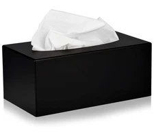 Alpine Acrylic Facial Tissue Dispenser Box - Modern Plastic Tissue Holder for...