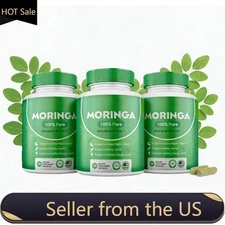 Rosabella Moringa Capsules-Pure Nutrient-Rich Moringa Powder, Natural Green,3pcs