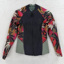 Billabong Surf Capsule Wetsuit Jacket Womens 8 Front Zip Floral Long Sleeve