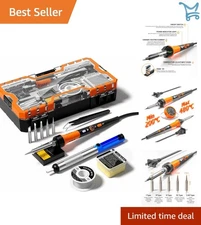 Soldering Iron Kit 60W Adjustable Temperature with Tips and Accessories
