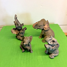 Lot of Four 4 Miniature Elephant Figurines