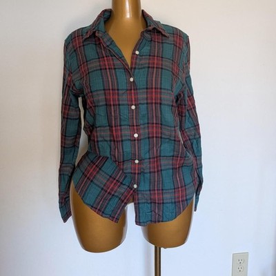 Universal Thread Red Green Plaid Flannel Shirt  XS Women's Button Down Top