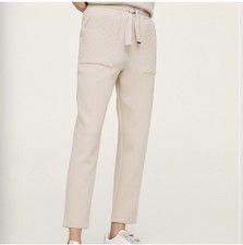 Mango Textured cotton trousers