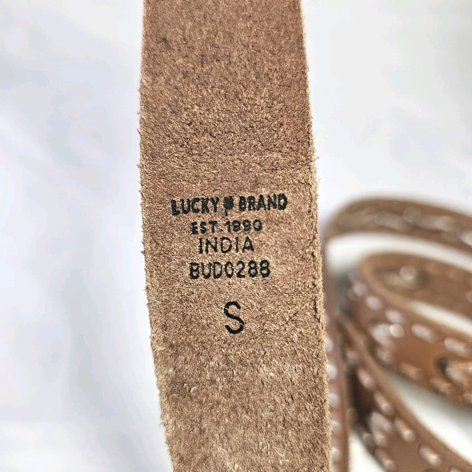 Lucky Brand Women’s Leather Belt Tan Size Small – Western Stitch Detail - Image 2 of 4