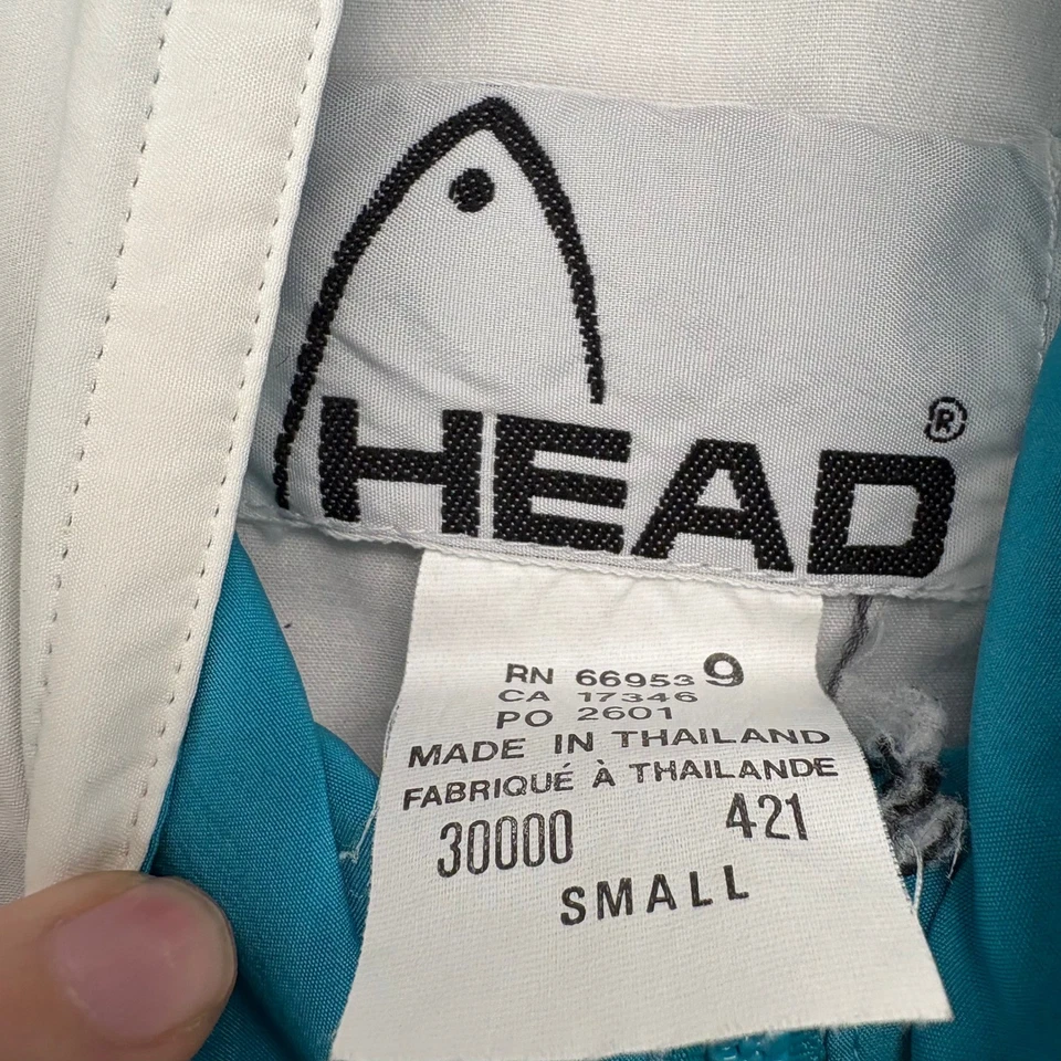 Conjunto de chándal vintage HEAD para hombre pequeño años 90 cremallera completa azul azulado rosa blanco retro Foto 2 de 4