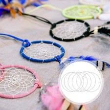 6Pcs Durable Silver Metal Hoops Dream Catcher Rings for DIY Crafting