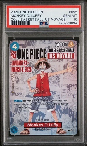 2026 ONE PIECE PROMOS COLLEGE BASKETBALL: US VOYAGE MONKEY D. LUFFY PSA 10