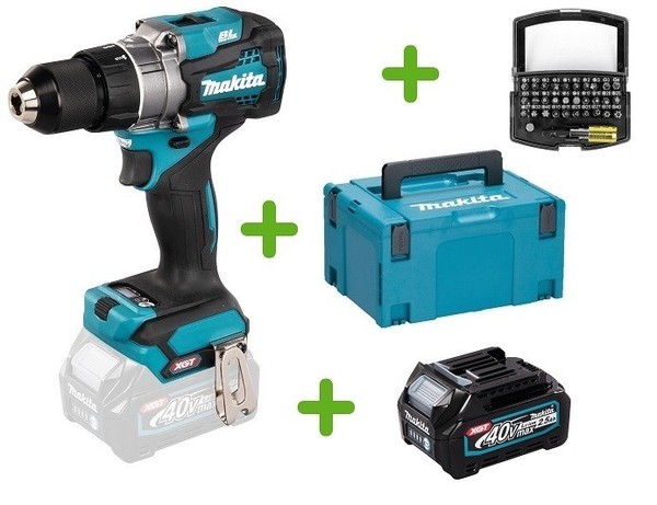 Makita DF001GZ Akku-Bohrschrauber 40V Xgt + 1X Akku 2,5Ah + Bitset Im Makpac 3-image