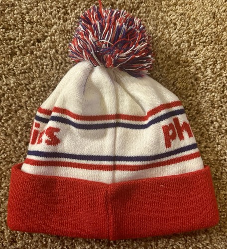MLB Philadelphia Phillies New Era Winter Knit Cuffed Pom Beanie Hat NWT - Picture 2 of 6