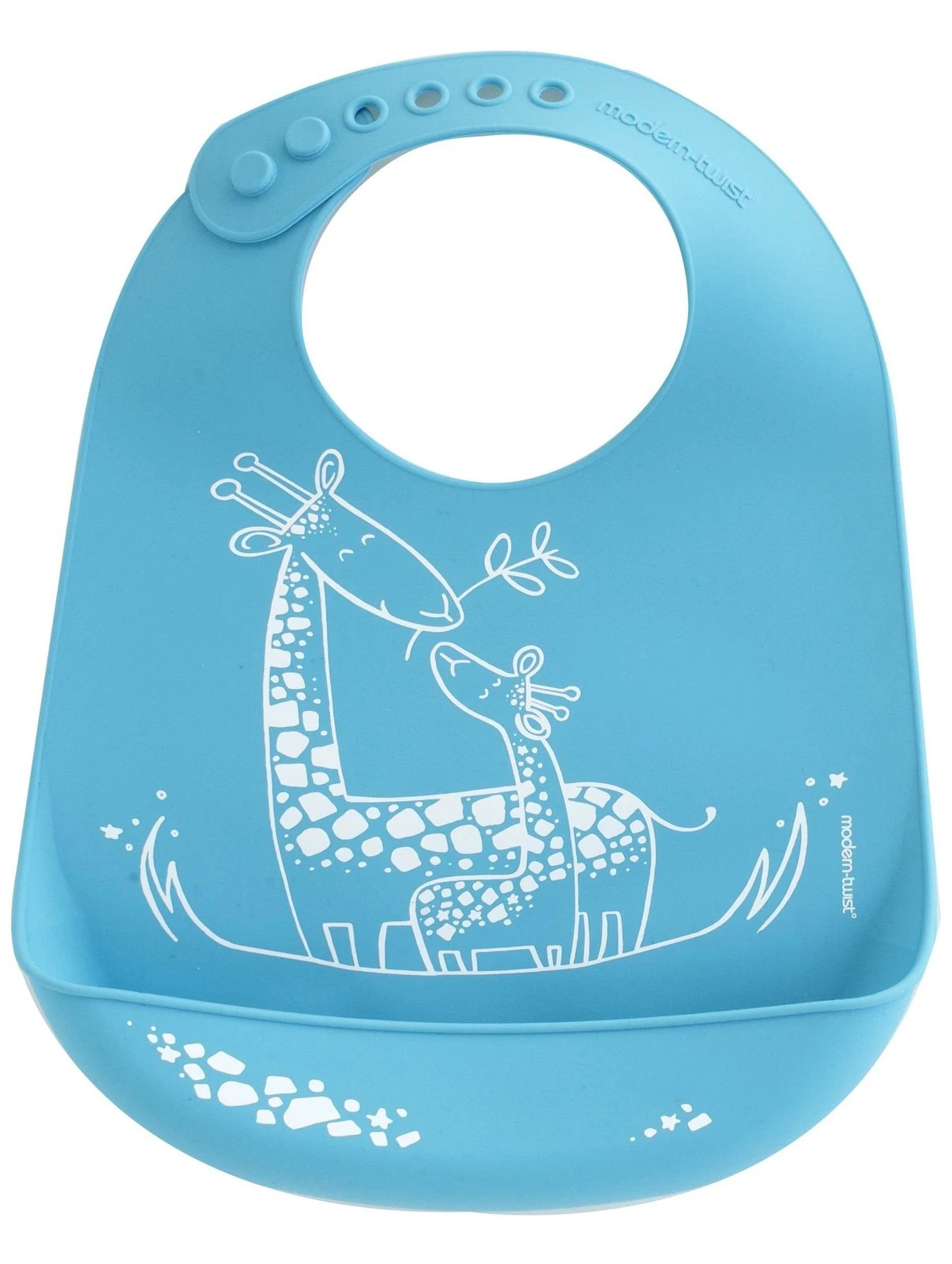 Bucket-Bib 100% Food-Grade Silicone, Waterproof and Reusable, Giraffe Giggles...