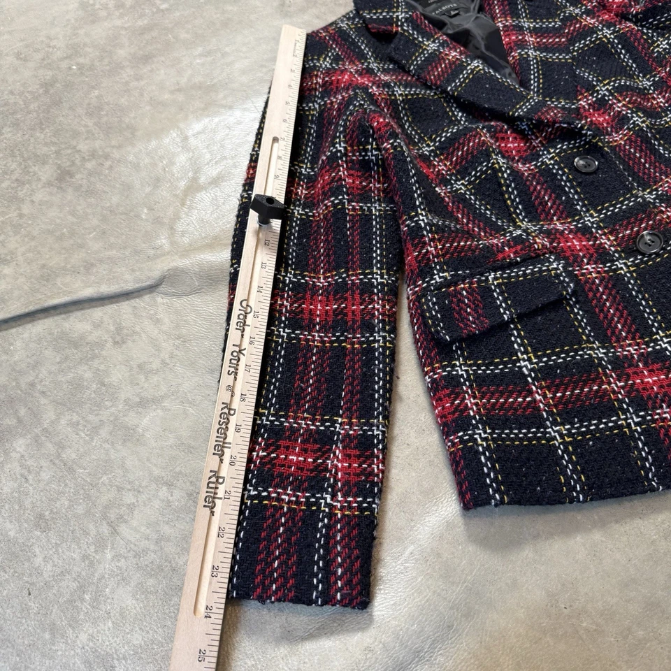 Blazer Talbots Aberdeen para mujer talla 6 rojo negro a cuadros mezcla de lana tejido de hilo Foto 4 de 4