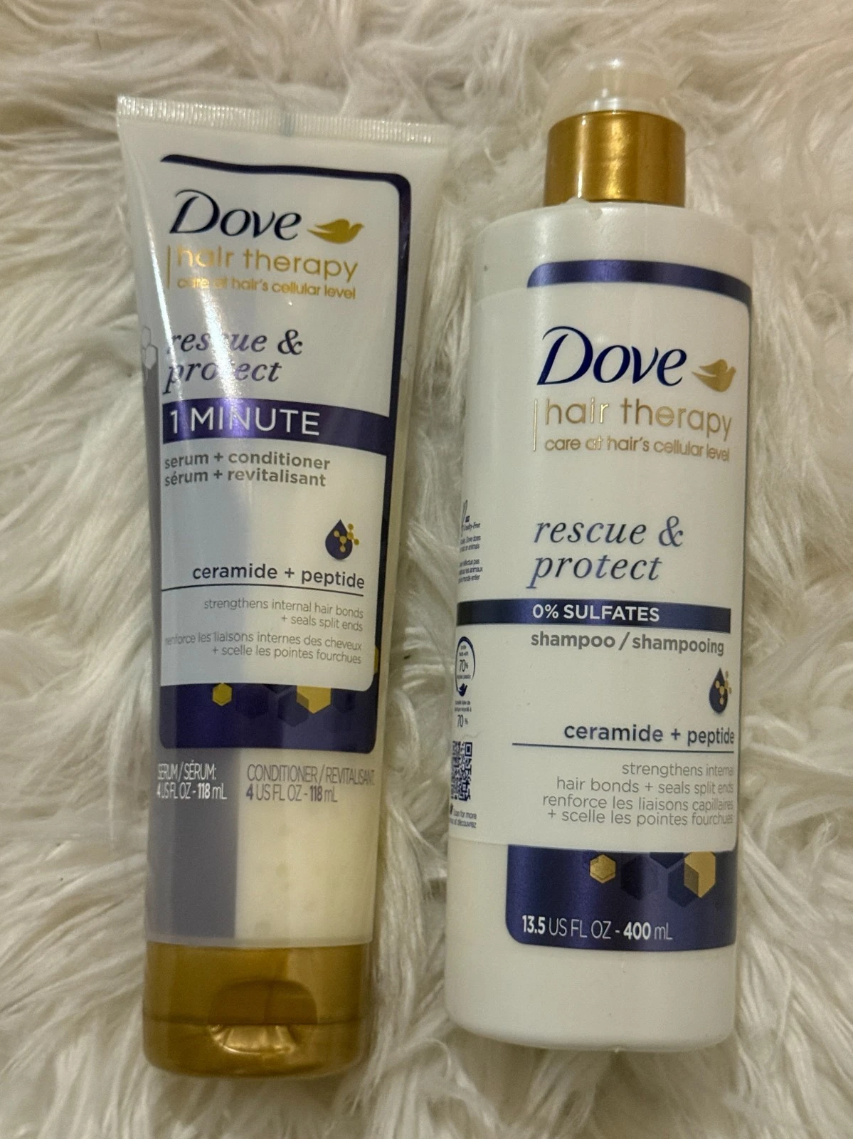 Dove Hair Therapy Rescue & Protect Shampoo + 1 Minute Serum Conditioner Set