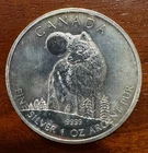 2011 1 Oz. Canadian Wolf .9999 Fine Silver - Canada $5 Dollar Coin