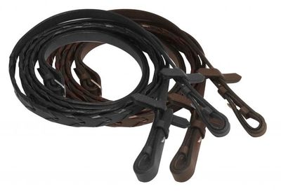 English Saddle Horse 60'' Extra Long Laced Black or Brown Leather Bridle Reins