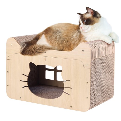 Cat Scratcher House20x10.6x13.4Inches Cardboard Cat HouseLarge Cat