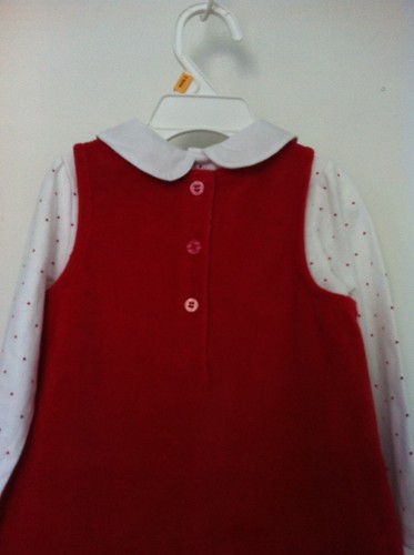 First Impressions Infant Girls Red Velour Dress Stocking Fur Trim Size 18M NWT - Picture 8 of 9