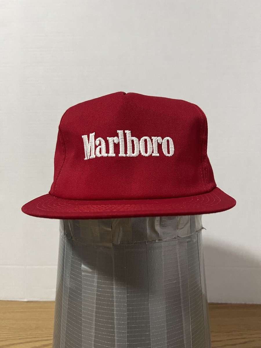 (激レア)80s marlboro cap usa vintage Vintage 80s Red Marlboro Cigarettes Tobacco Wide Brim Sun