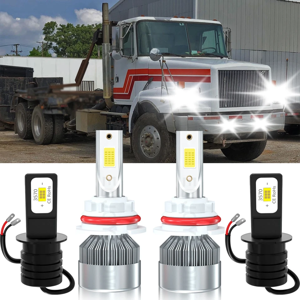 Kit de faros LED de haz alto bajo + bombillas antiniebla blancas para Volvo WG 1998-1998 Foto 2 de 4