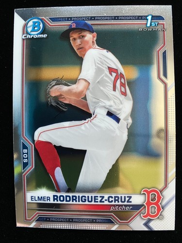 2021 Bowman Chrome Draft ELMER RODRIGUEZ-CRUZ 1st Rookie Yankees RC SP QUANTITY - Foto 2 di 3