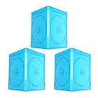 3pcs CD DVD 2 Disc Holder Storage Box Blu-ray 11mm Blue Empty Case Movie Sleeve