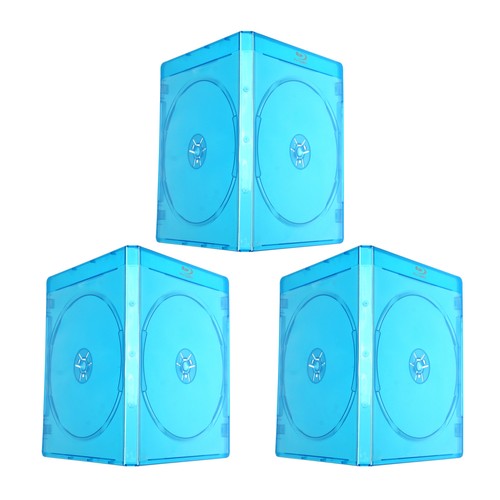 3pcs CD DVD 2 Disc Holder Storage Box Blu-ray 11mm Blue Empty Case Movie Sleeve - 第 1/6 張圖片