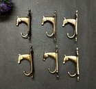 Lacquered Brass Horse Hook Set of 06 Pieces Animal Design Wall Hanger CA520