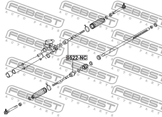 0522-NC FEBEST Inner Tie Rod for MAZDA