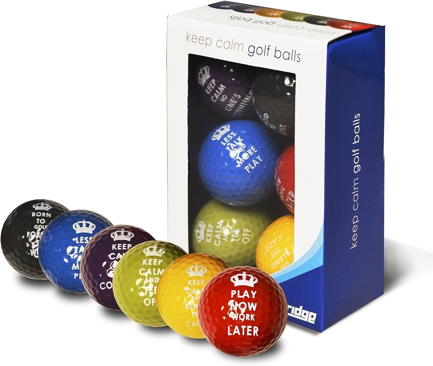 Longridge Keep Calm Novità GOLF BALLS (Pacco 6)