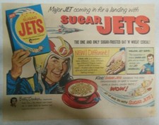 Sugar Jets Cereal Ad: "Introducing Major Jet" from 1950's 11 x 15 inches