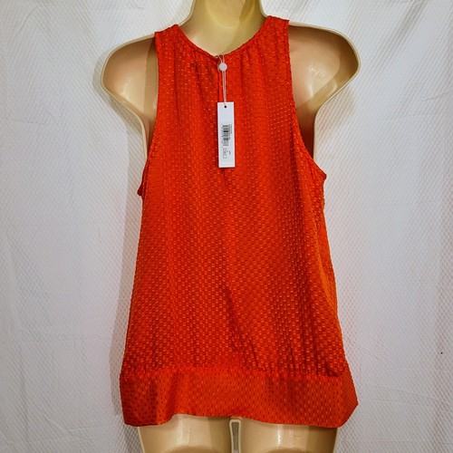 Trina Turk Bow Hem Sleeveless Silk Blend Textured Summerland Top Size S NWT - Picture 5 of 6