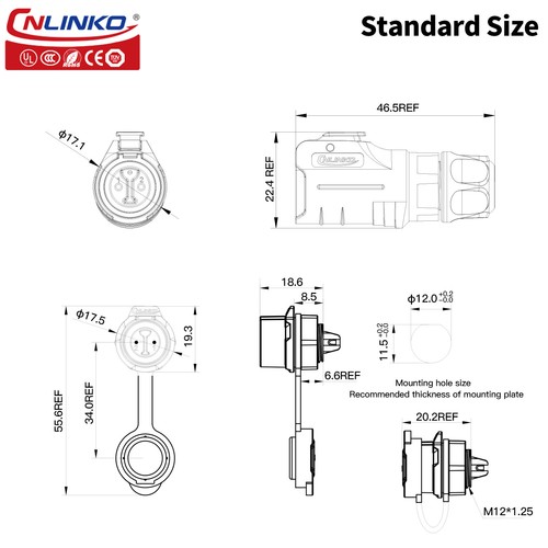 CNLINKO M12 PBT Waterproof Connector Male Socket Female Plug Fast Assembly Cable - Picture 10 of 59